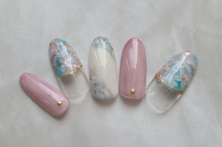 紫陽花ネイル