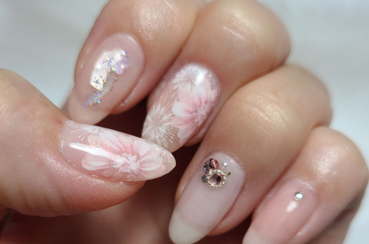 花火フラワーネイル