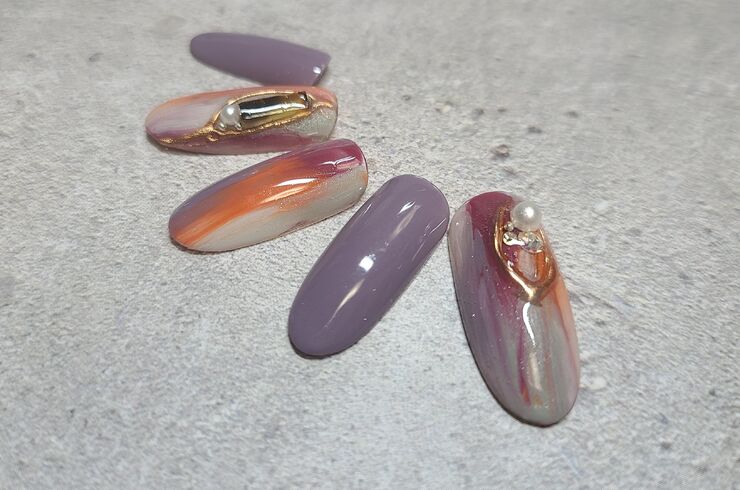 秋色ニュアンスネイル